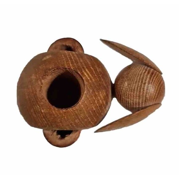 Elephant Toothpick Holders Wood Set of 2 Jungle Safari Animal MCM Boho VTG - Picture 6 of 11